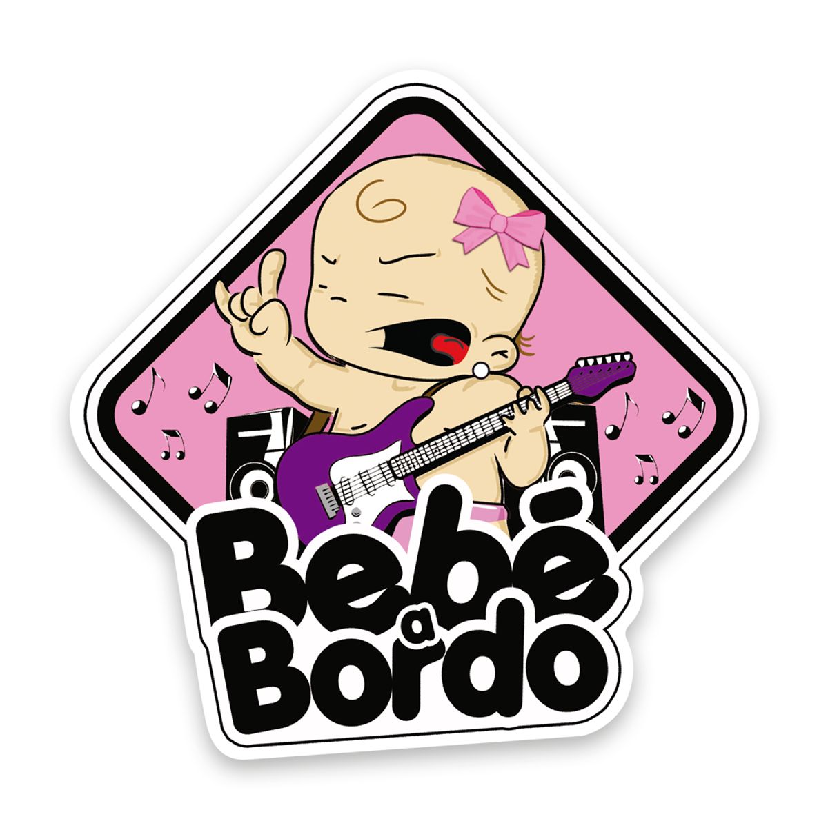 BABY ON BOARD - Letrero Bebé a Bordo Niña Rockera