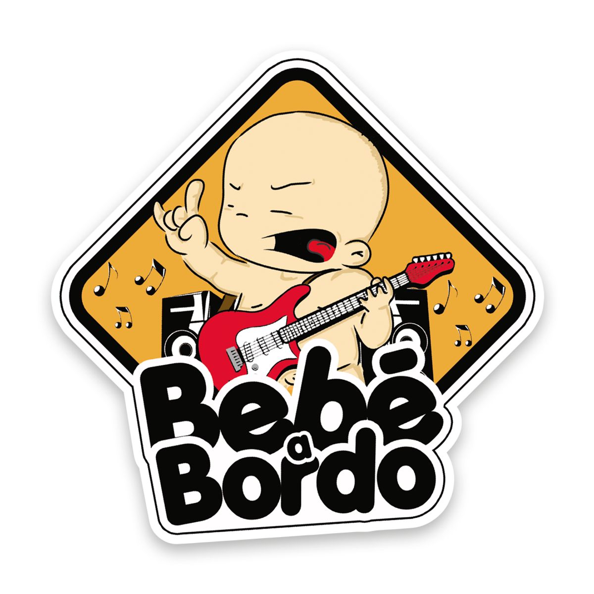 BABY ON BOARD - Letrero Bebé a Bordo Niño Rockero