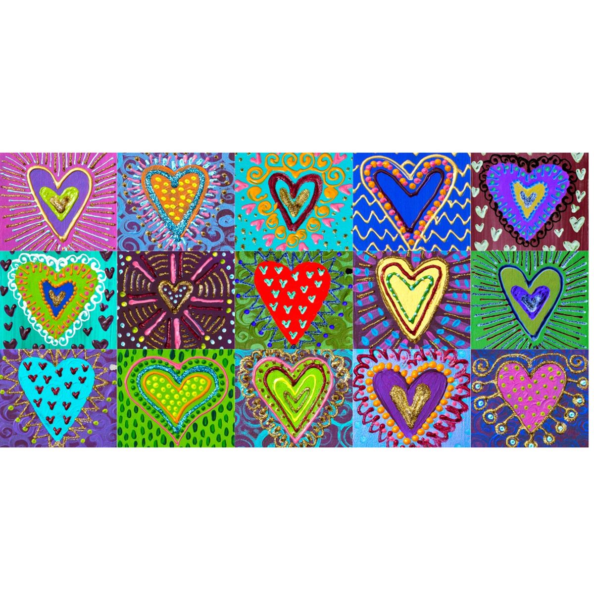 ISA SOLER - Alfombra Vinilica 70 X 140 Collage Corazones