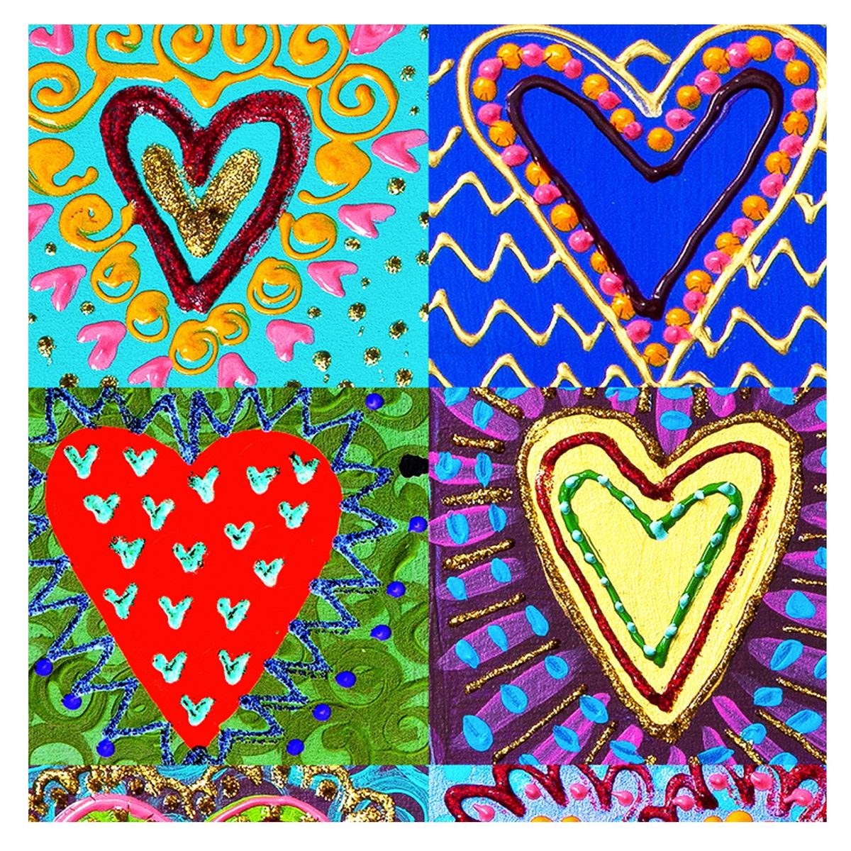 ISA SOLER - Alfombra Vinilica 70 X 140 Collage Corazones