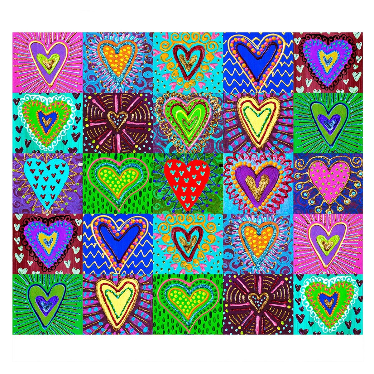 ISA SOLER - Alfombra Vinilica 140 X 160 Collage Corazones