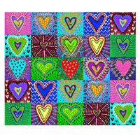 Alfombra Vinilica 140 X 160 Collage Corazones