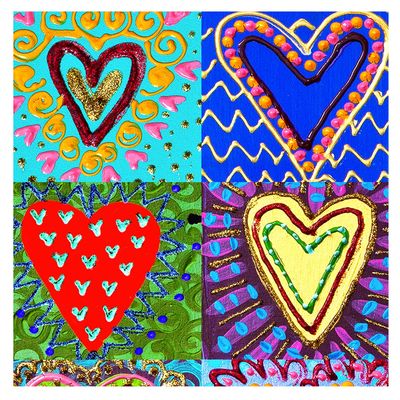 Imagen 2 del producto Alfombra Vinilica 140 X 160 Collage Corazones