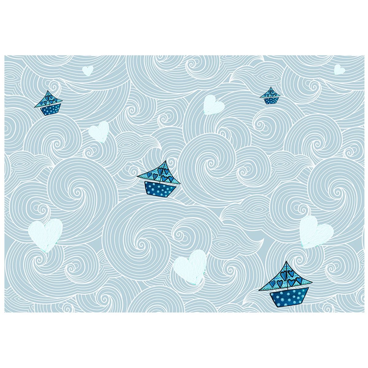 ISA SOLER - Alfombra Vinilica 50 X 70 Bote Azul