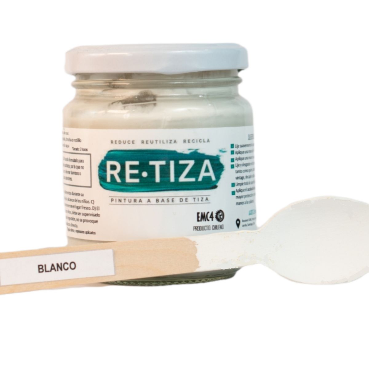BLANCO INVIERNO/NIEVE 250 grs. Pintura Tizada/Vintage base agua mate, marca RETIZA - Foto 2