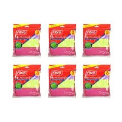 FIBRO - 6 PAQUETES DE PACK 3 PAÑOS MICROFIBRA 34X36 CM