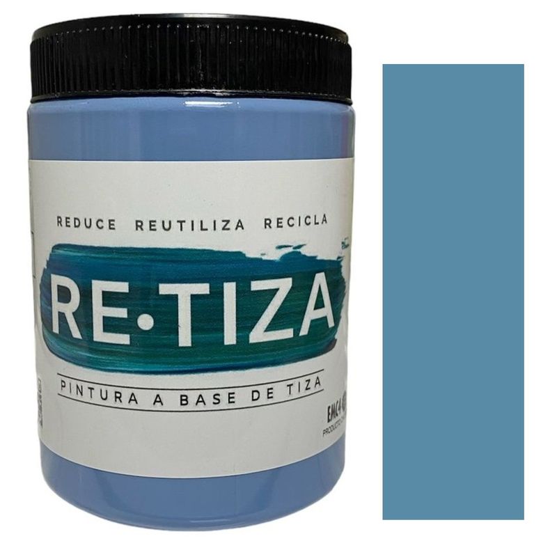 RETIZA - AZUL PIEDRA  1 Kilo. Pintura Tizada/Vintage base agua mate decorativa