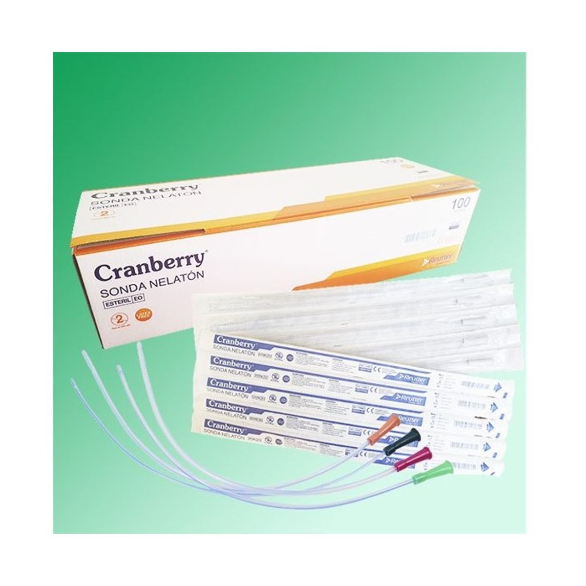 CRANBERRY - Sonda Nelaton N°14 40cm Cranberry Caja 100 Un