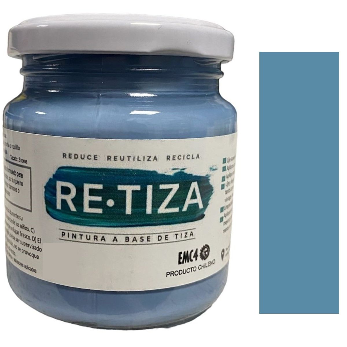 RETIZA - AZUL PIEDRA  250 grs. Pintura Tizada/Vintage base agua mate decorativa