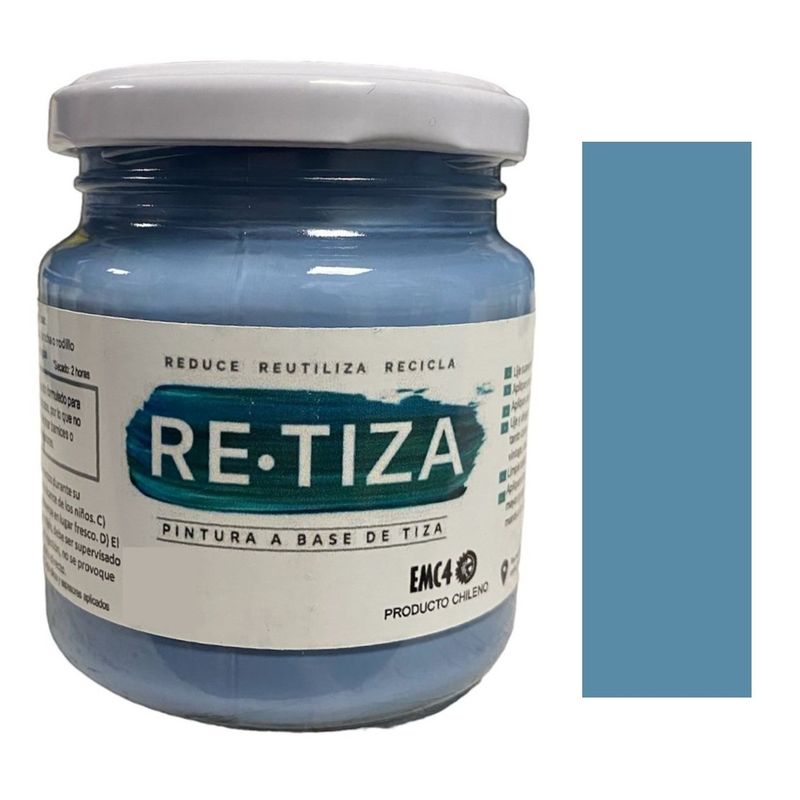 RETIZA - AZUL PIEDRA  250 grs. Pintura Tizada/Vintage base agua mate decorativa