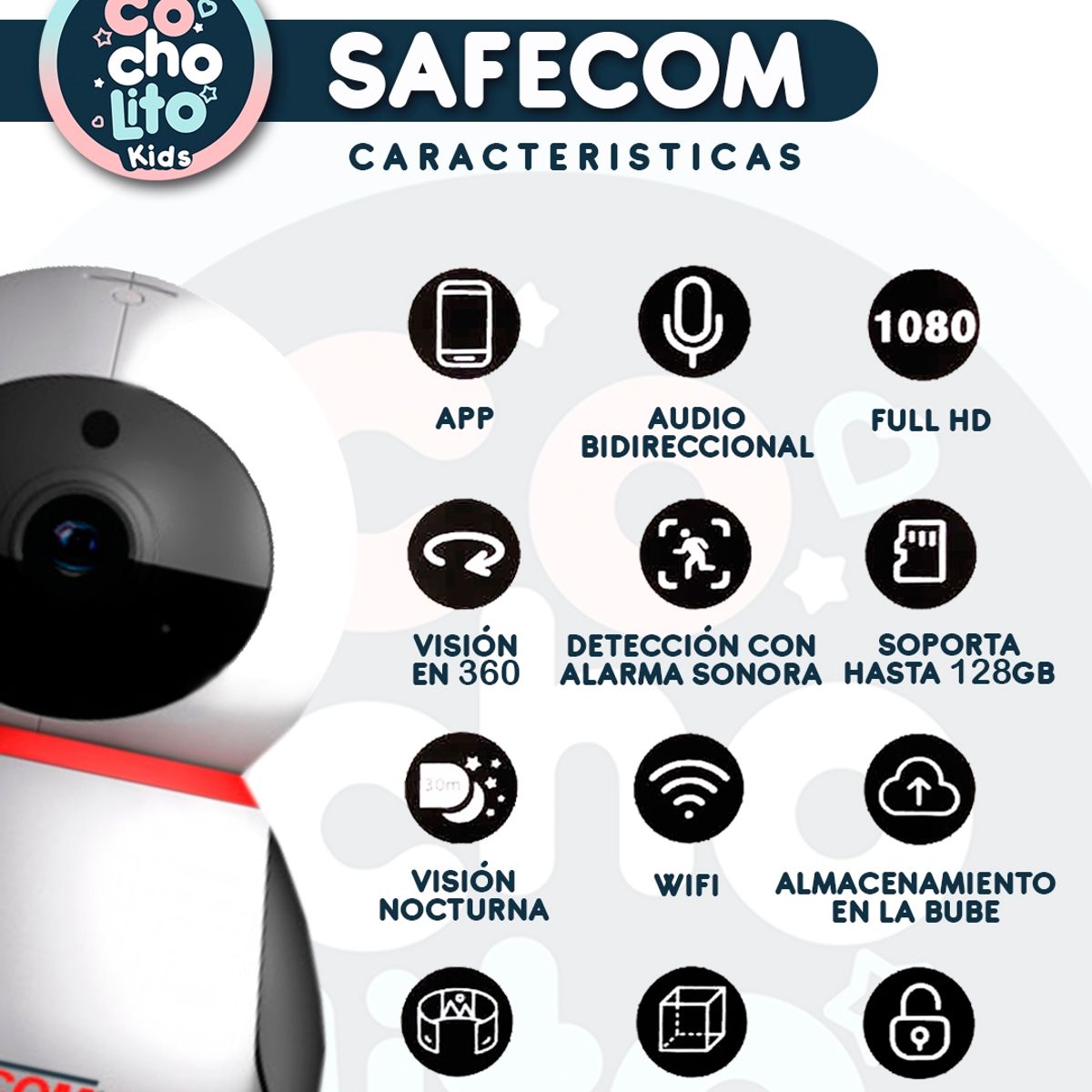 SAFETY 1ST - Cámara Monitor Bebé Wifi Pingüino Ptz Visión Nocturna