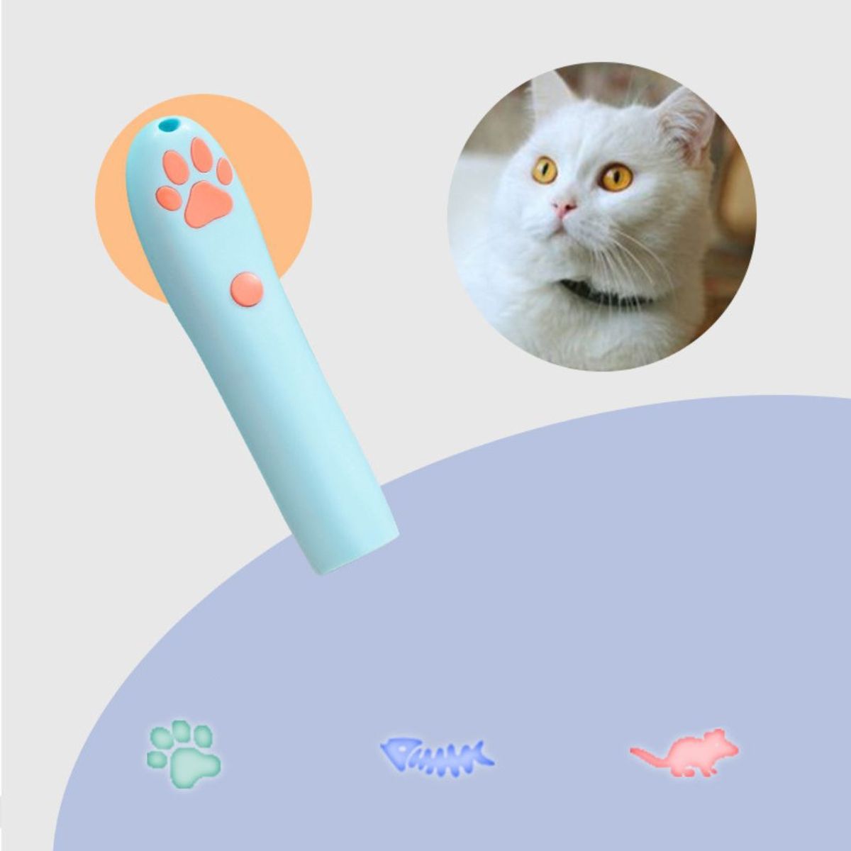 CRUSEC - Laser Para Gatos Juguete Proyector Unipatron Azul.