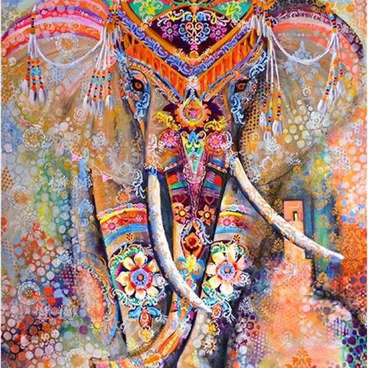 FUN AT HOME LO DIVERTIDO DE ESTAR EN CASA - Diamond Painting Elefante Hindu 40x30