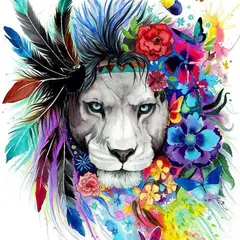 GOAL PRO - Diamond Painting Leon con Flores 40x30