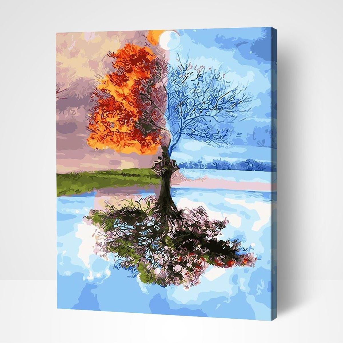 FUN AT HOME LO DIVERTIDO DE ESTAR EN CASA - Pintura Por Número Arbol 4 Estaciones 50x40