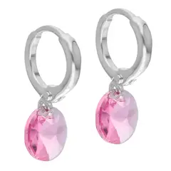 GLOSS CRYSTAL - Aros Aura Rosado Plata Cristal Genuino