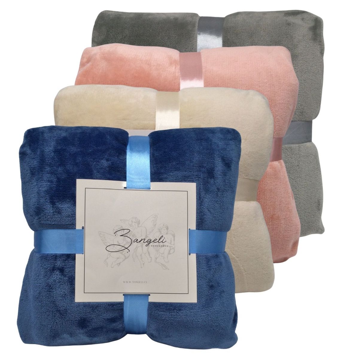 3ANGELI - Frazada Polar Térmica 2 Plazas Pack 2 Unida 3Angeli