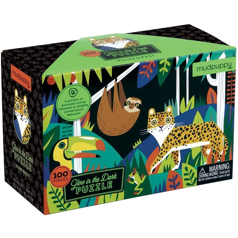 MUDPUPPY - Puzzle 100pcs brilla en la oscuridad la selva