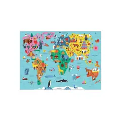 MUDPUPPY - Puzzle 78pcs geografía mapa del mundo