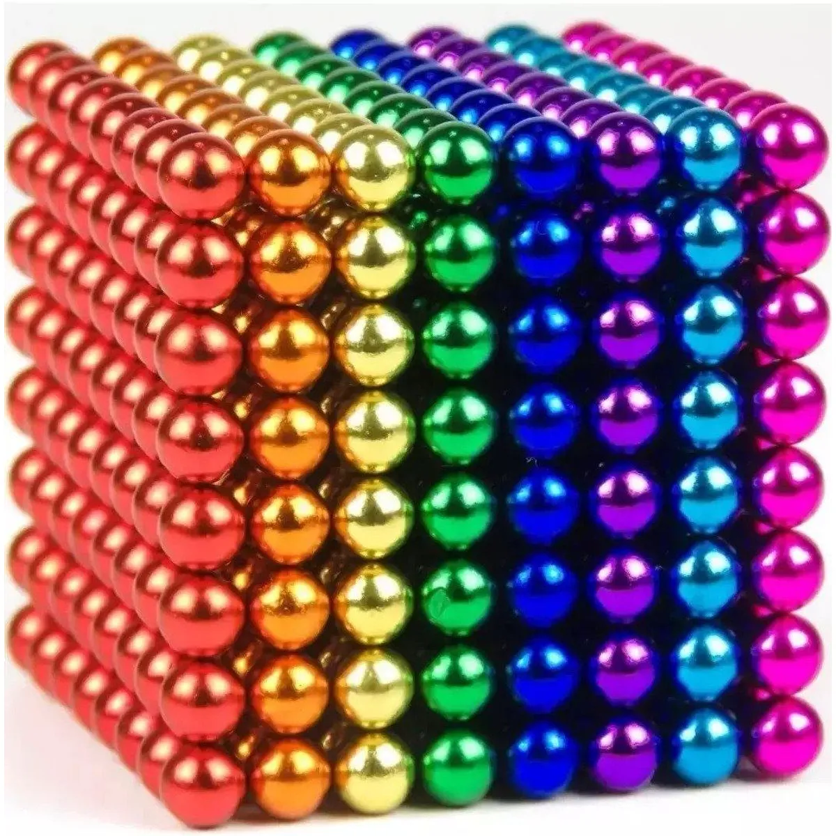 FUN AT HOME LO DIVERTIDO DE ESTAR EN CASA - Cubo 512 bolitas magnéticas - 5mm - 8 colores