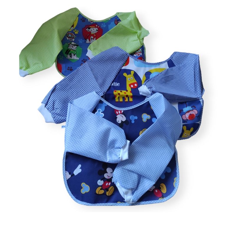 GENERICO - Babero  Mangas con Puño Bebe Diseño Niño