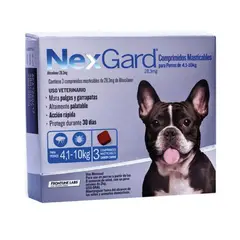 NEXGARD - Antipasitario Perro 4 a 10 Kg, 3 Comprimidos