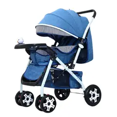 CRUSEC - Coche Azul De Bebé Paseo Plegable Con Bandeja