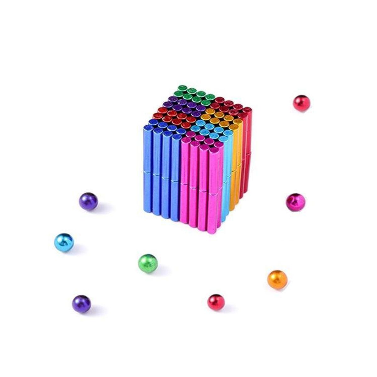 FUN AT HOME LO DIVERTIDO DE ESTAR EN CASA - Barras magnéticas y bolas de acero Multicolor