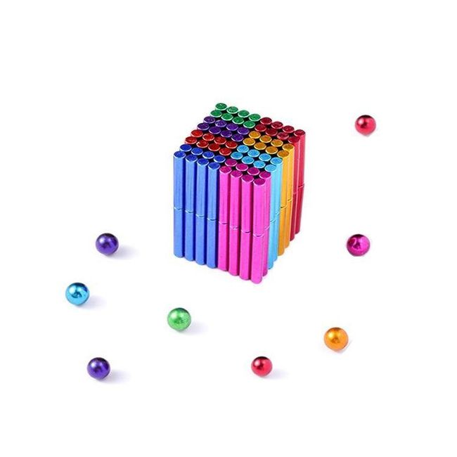 FUN AT HOME LO DIVERTIDO DE ESTAR EN CASA - Barras magnéticas y bolas de acero Multicolor