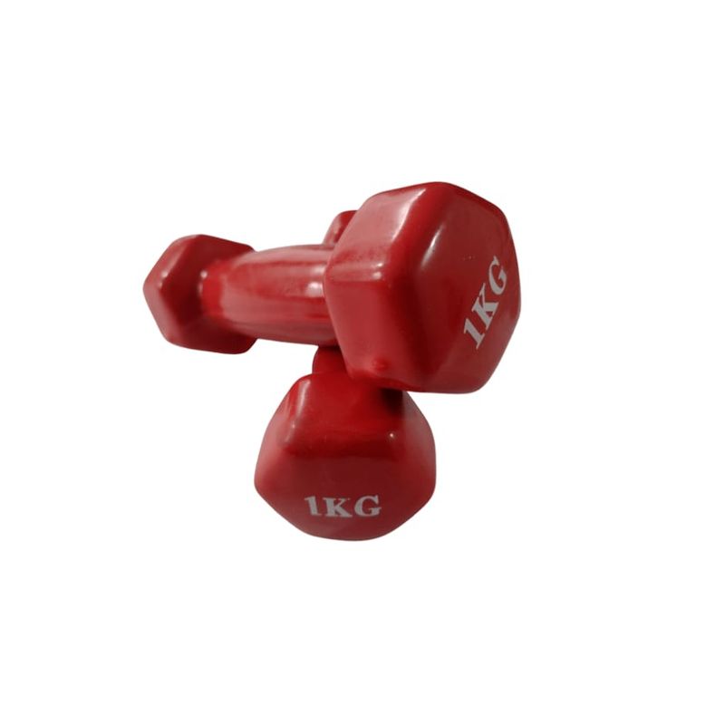 GENERICO - Set de 2 Mancuernas de 1 kg rojo