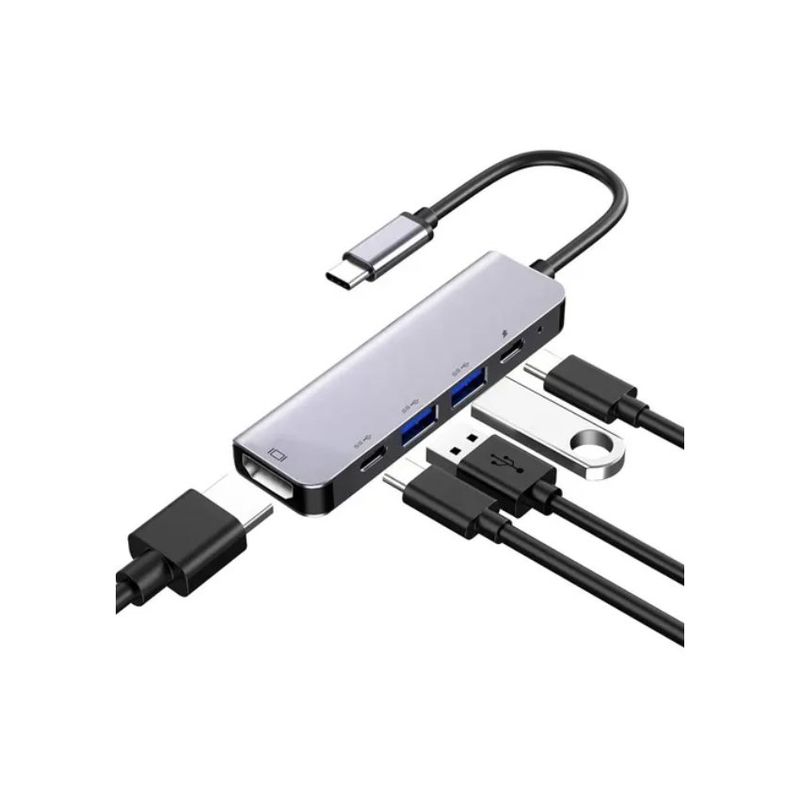 GENERICO - Hub usb tipo c, 5 en 1, pc / note bock
