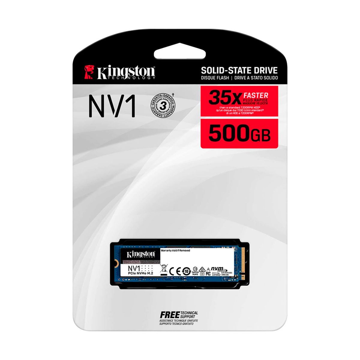 KINGSTON - Disco Ssd Kingston M.2 500gb Nv1 Snvs/500g - Lifemax