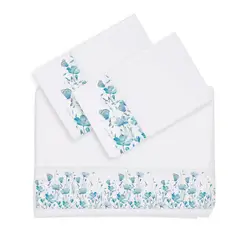 MARGARITA SCHEEL BY CASA ALVARINHO - Juego de Sábanas Florcitas Turquesa King