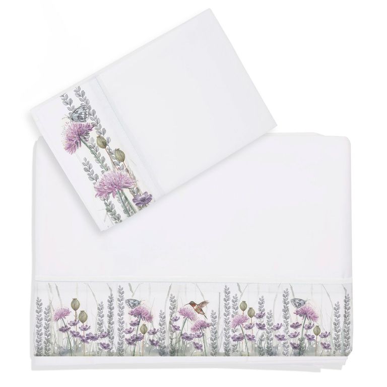 Juego de Sabanas Jardin Silvestre Lila 1,5 Plazas