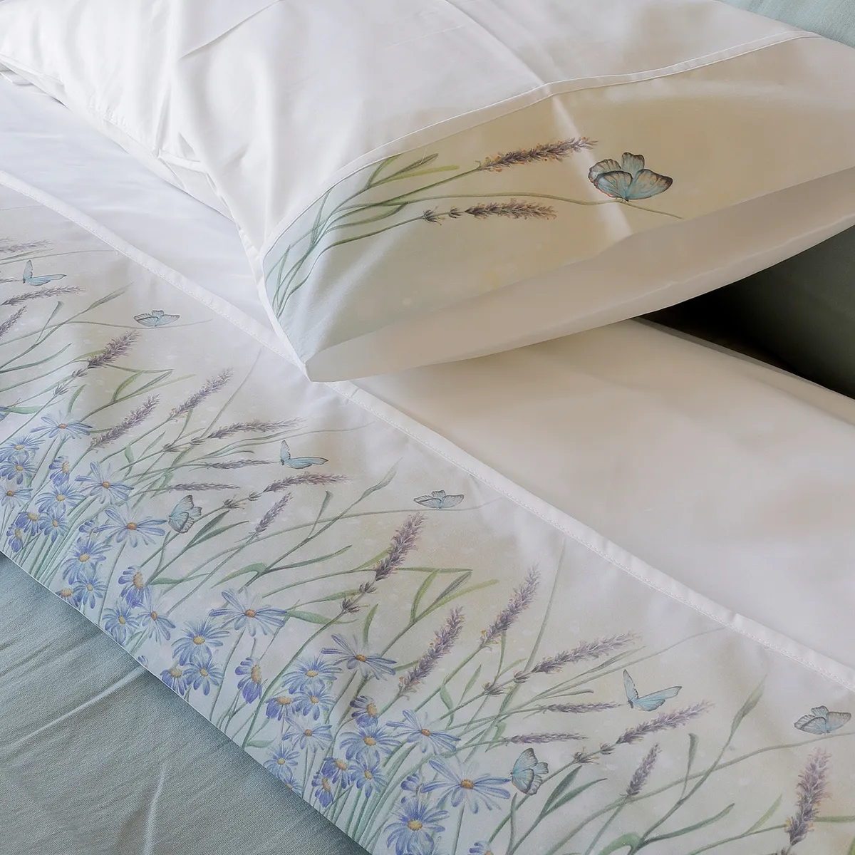 MARGARITA SCHEEL BY CASA ALVARINHO - Juego de Sábanas Jardín de Lavandas 1 Plaza