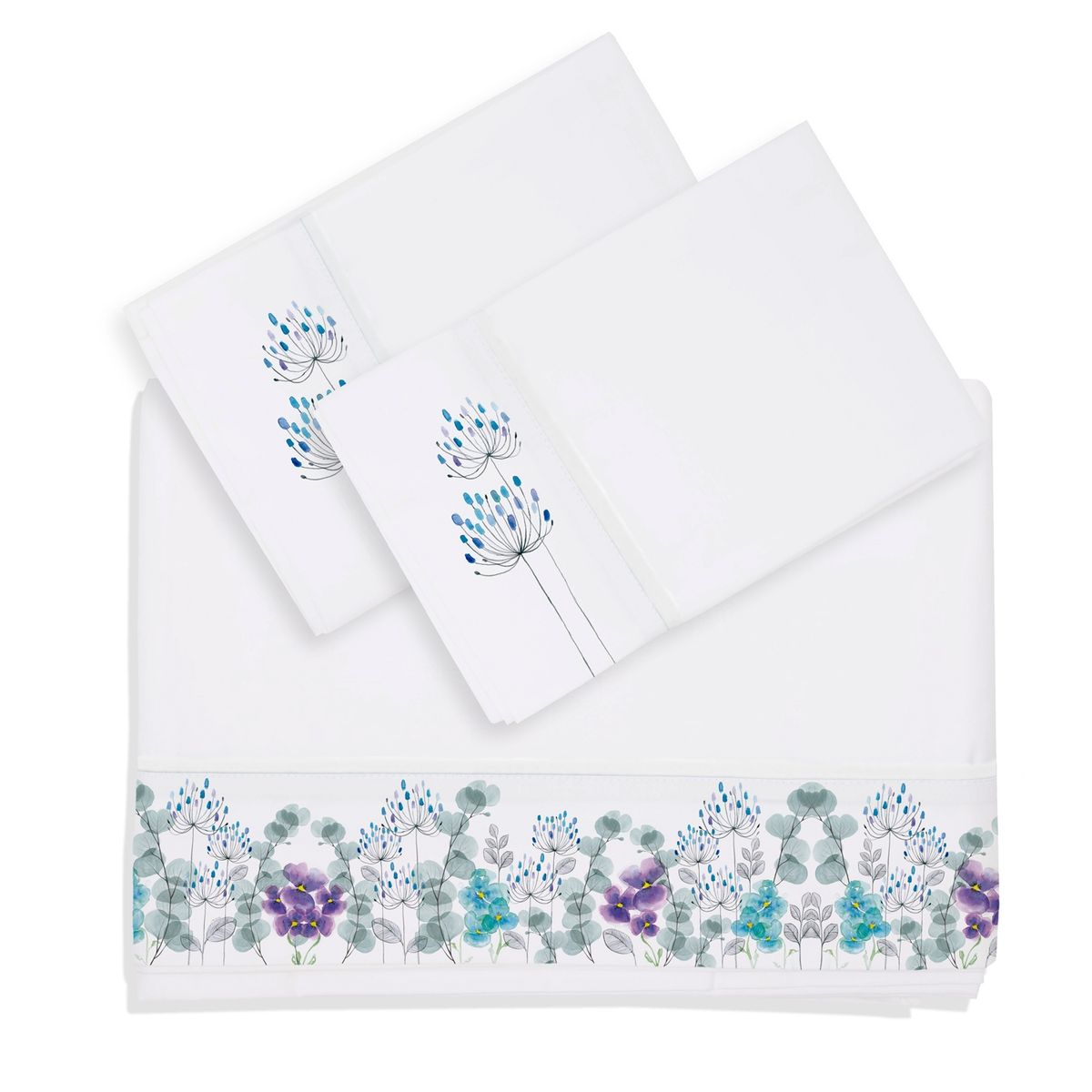 MARGARITA SCHEEL BY CASA ALVARINHO - Juego de Sábanas Jardín Pensamientos Super King