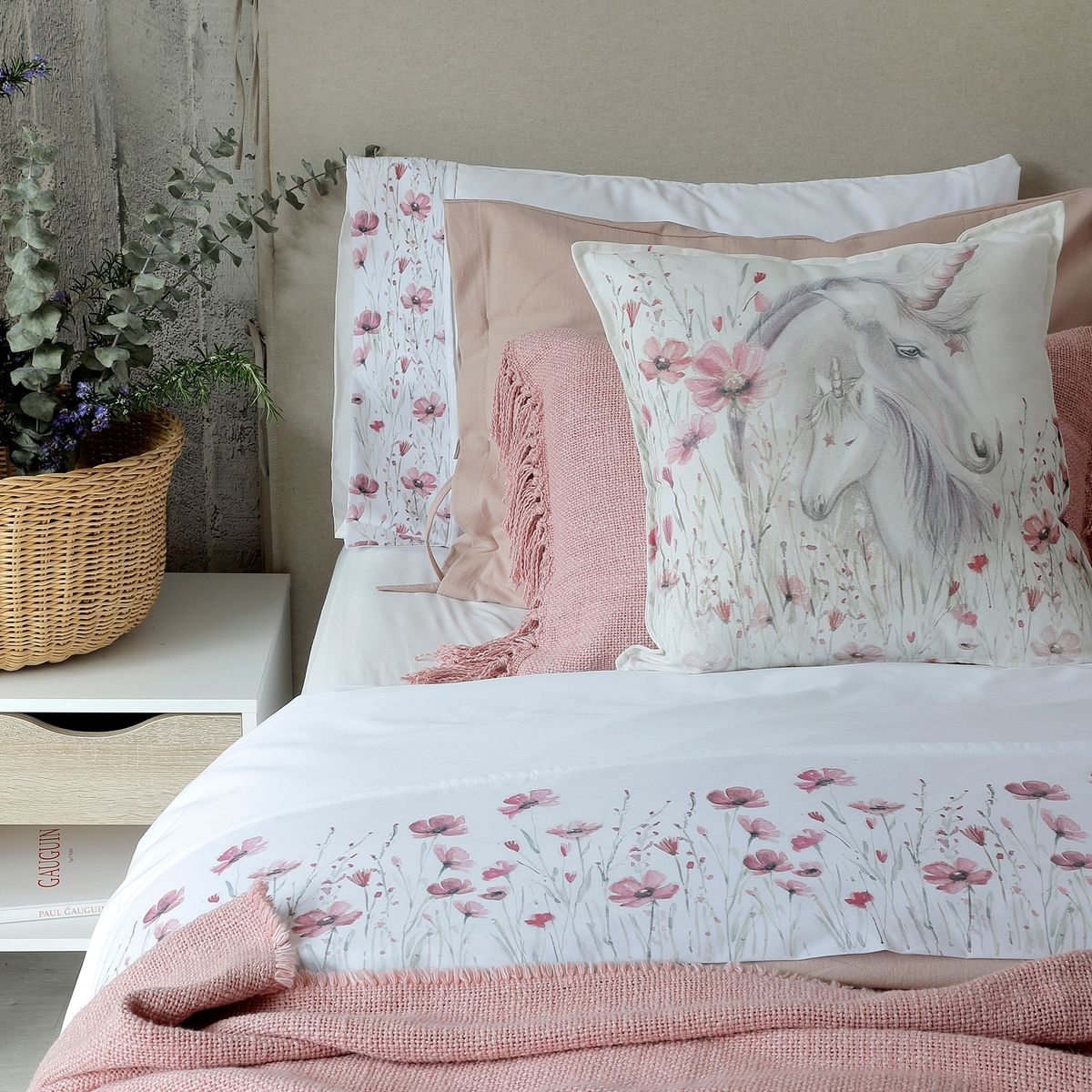 MARGARITA SCHEEL BY CASA ALVARINHO - Juego de Sábanas Florcitas Rosa 1 Plaza