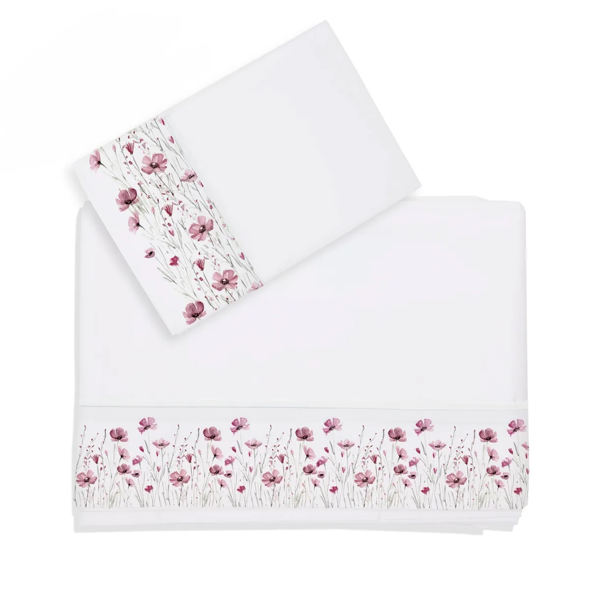 MARGARITA SCHEEL BY CASA ALVARINHO - Juego de Sábanas Florcitas Rosa 1,5 Plazas