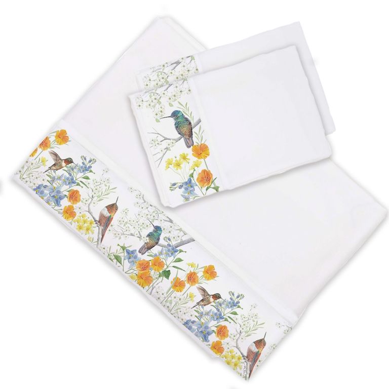 Juego de Sabanas Plaza Picaflor Arcoiris Super King