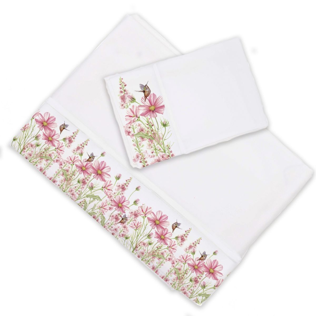 MARGARITA SCHEEL BY CASA ALVARINHO - Juego de Sábanas Jardín Primaveral Rosa 1,5 Plazas