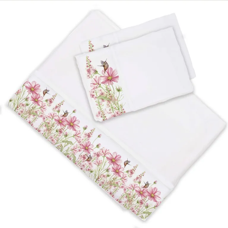 Juego de Sabanas Jardin Primaveral Rosa Super King