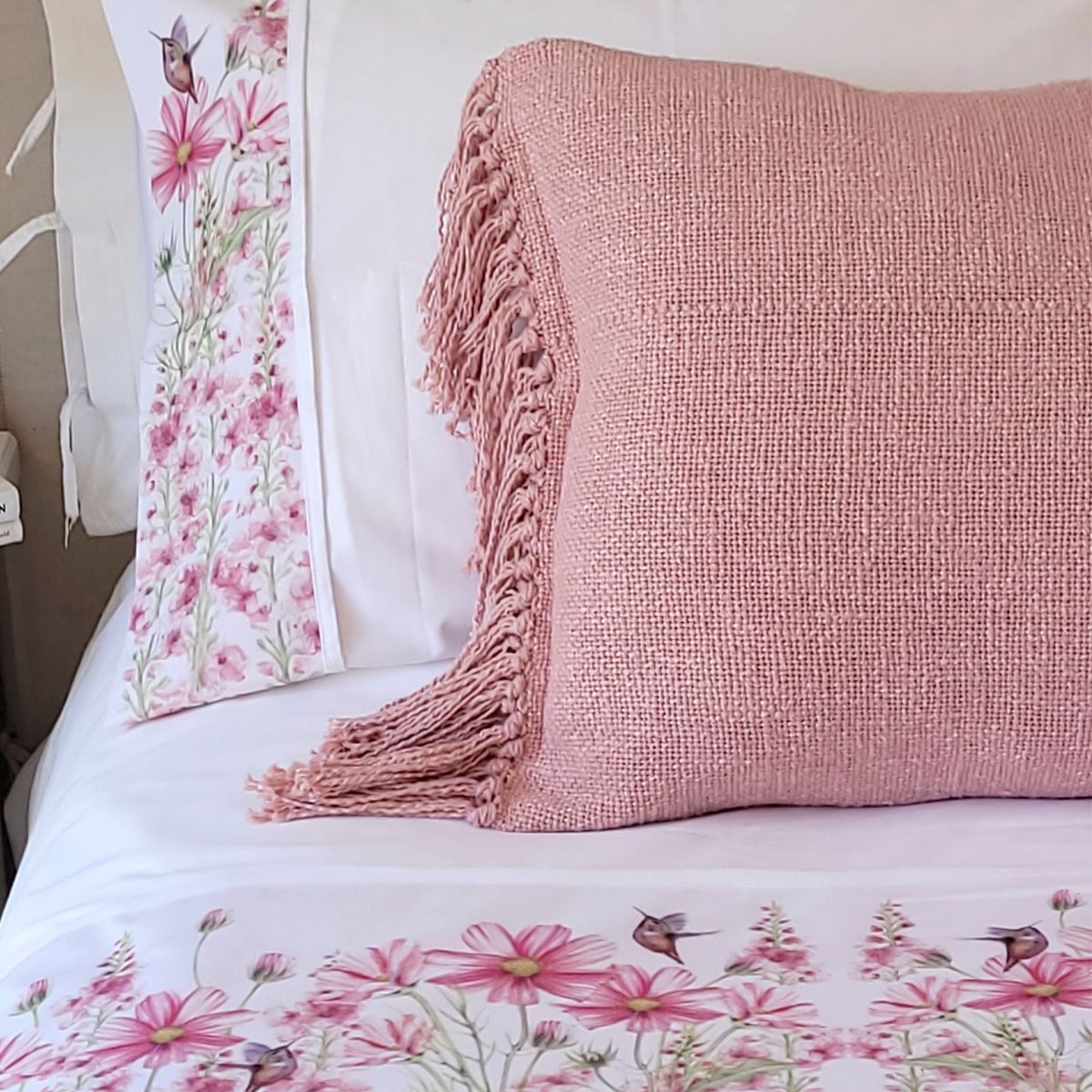 MARGARITA SCHEEL BY CASA ALVARINHO - Juego de Sábanas Jardín Primaveral Rosa Super King