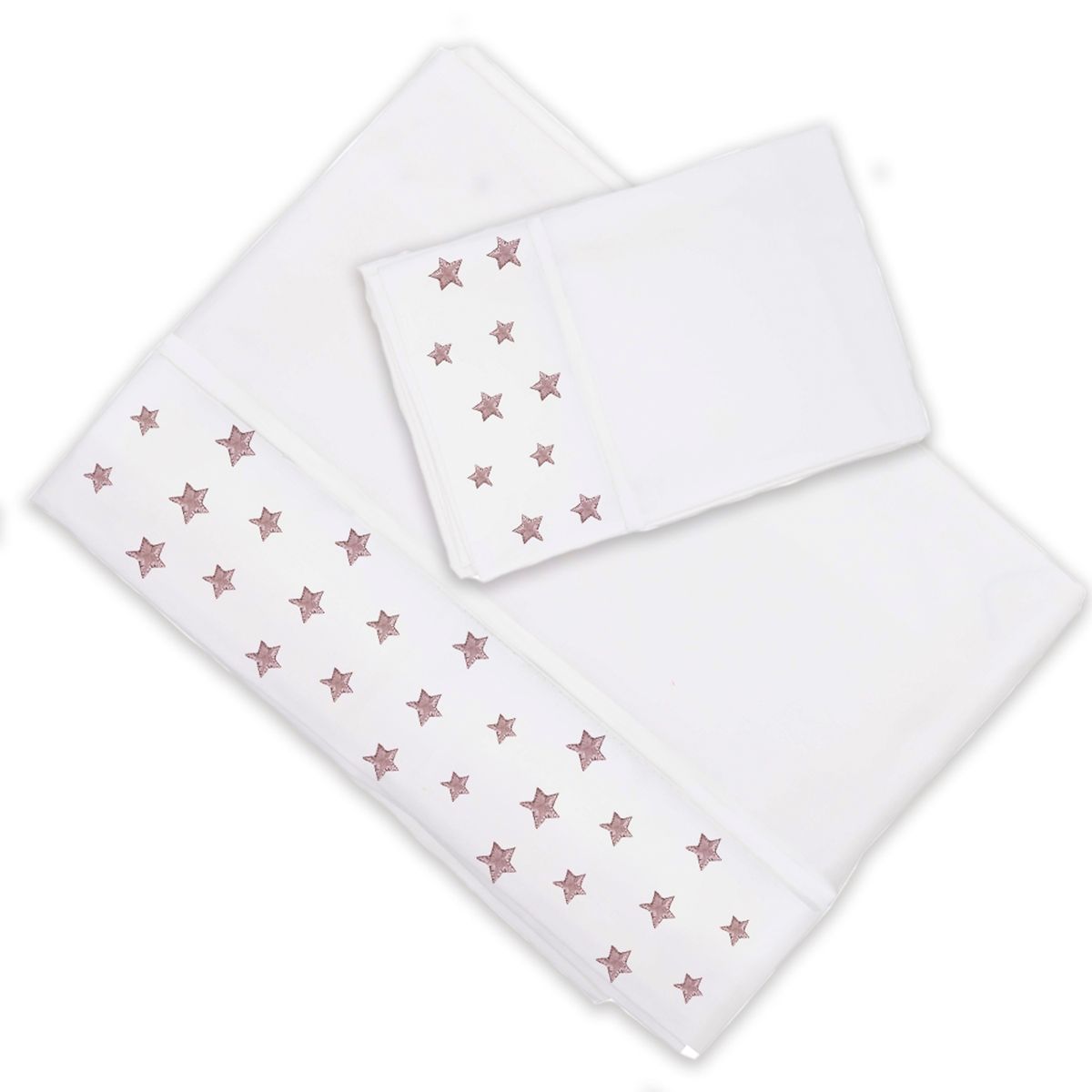 MARGARITA SCHEEL BY CASA ALVARINHO - Juego de Sábanas Estrellas Rosa 1,5 Plazas