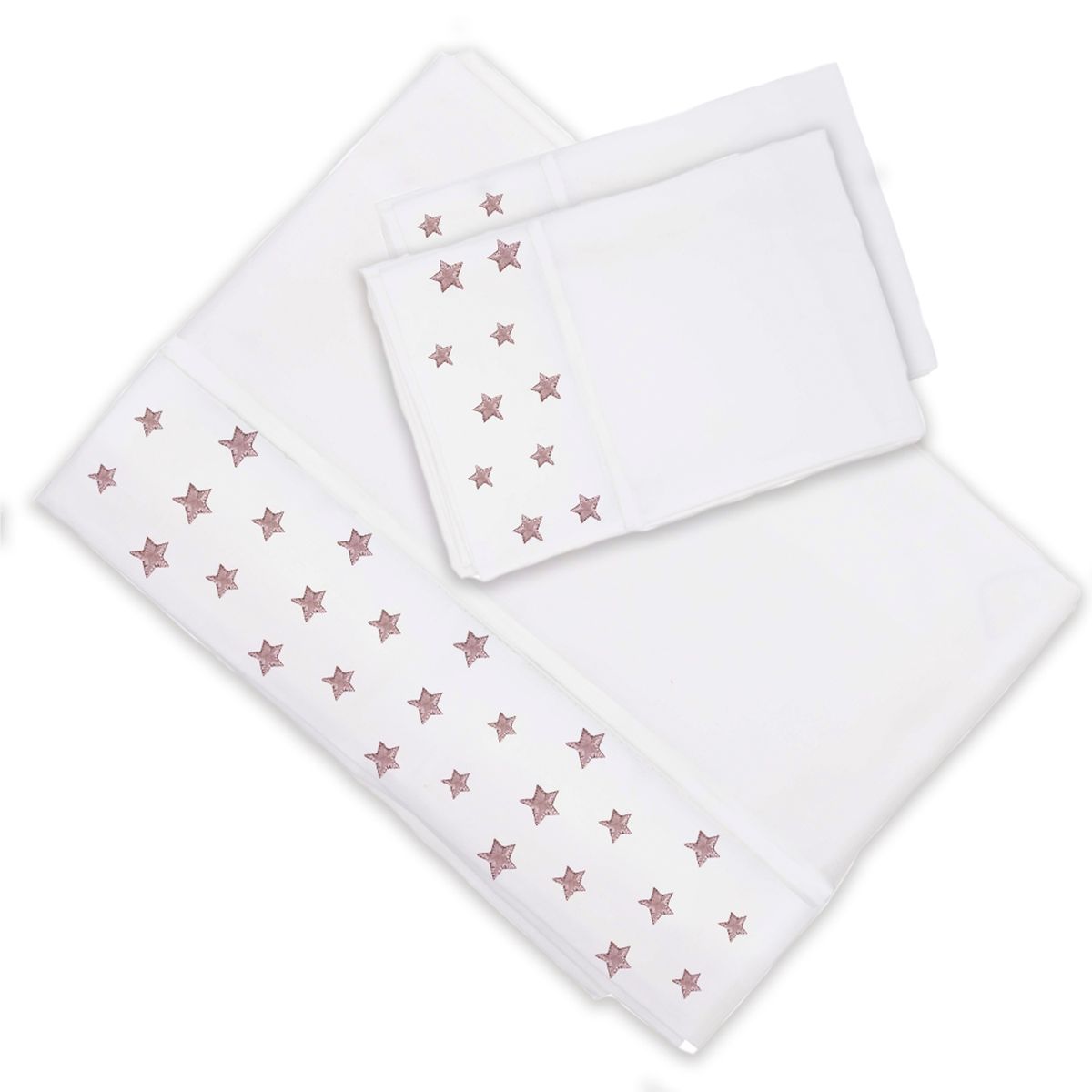 MARGARITA SCHEEL BY CASA ALVARINHO - Juego de Sábanas Estrellas Rosa 2 Plazas