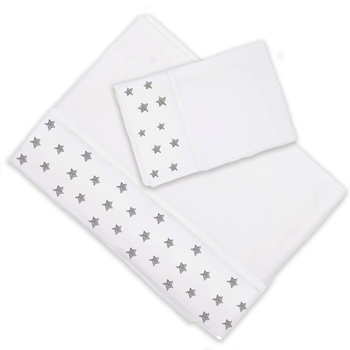 MARGARITA SCHEEL BY CASA ALVARINHO - Juego de Sábanas Estrellas Gris 1 Plaza