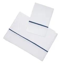 CASA ALVARINHO - Juego de Sábanas Vivo Azul 1,5 Plazas