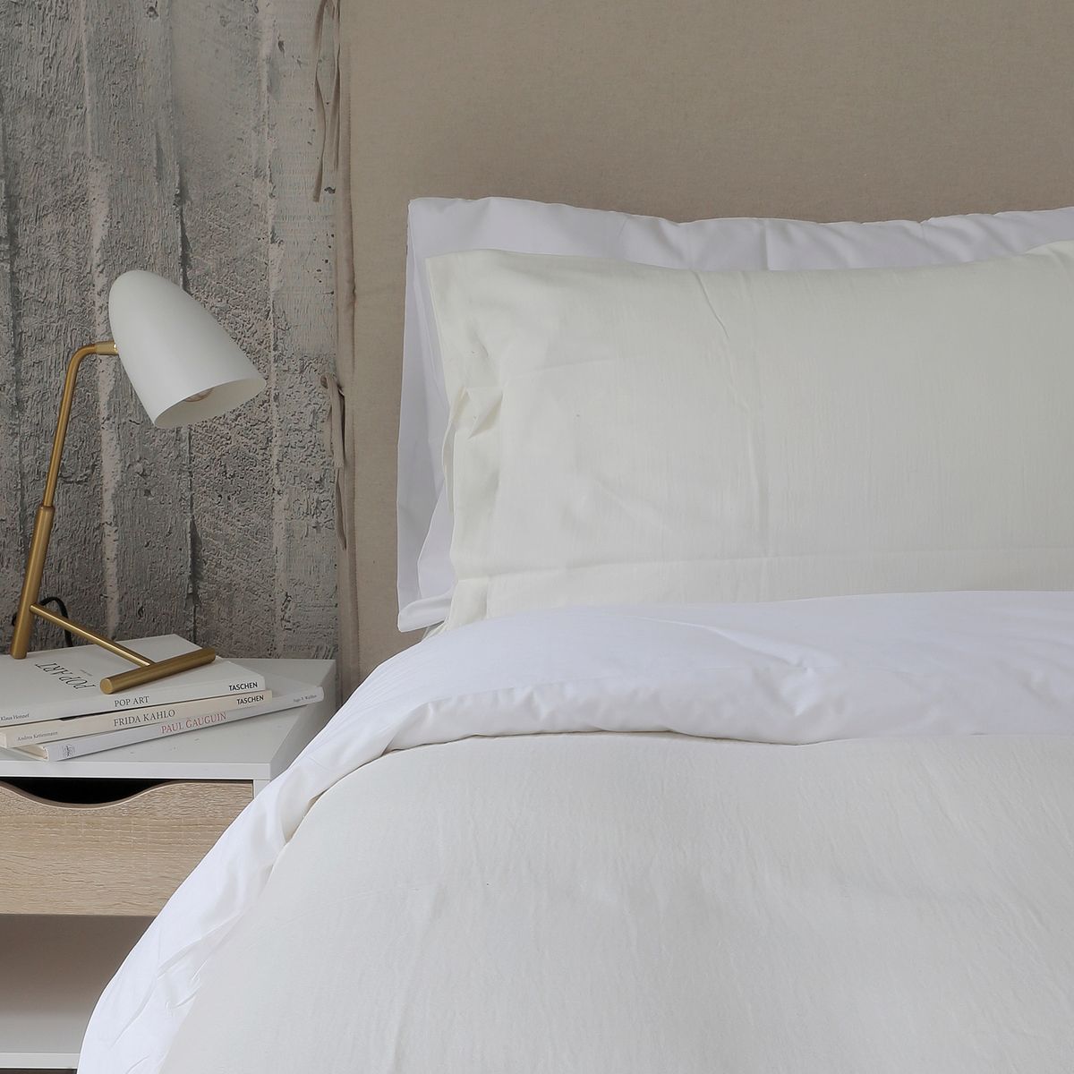 CASA ALVARINHO - Cubreplumón Algodón Super King Off White Stonewash