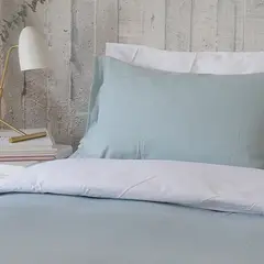CASA ALVARINHO - Cubreplumón Algodón 1,5 Plaza Celeste Grisáceo Stonewash