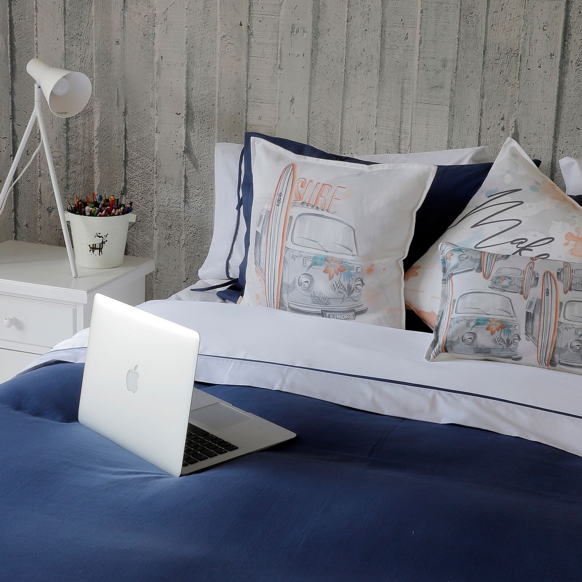 CASA ALVARINHO - Cubreplumón Algodón Super King Azul Stonewash