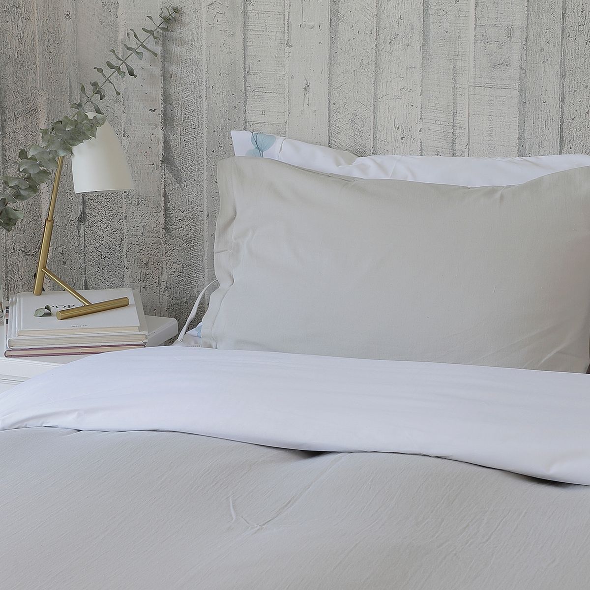 CASA ALVARINHO - Cubreplumón Algodón King Gris Claro Stonewash